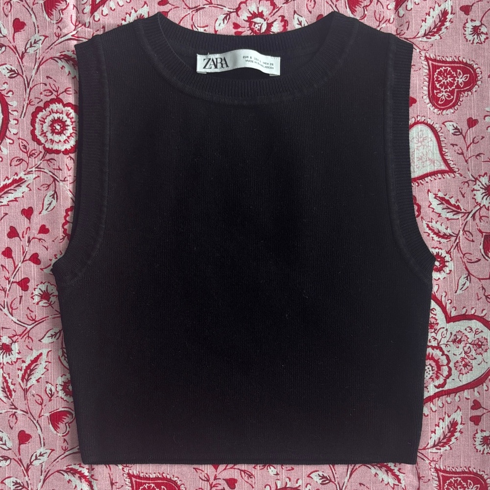 Zara Elegant Black Knit Tank